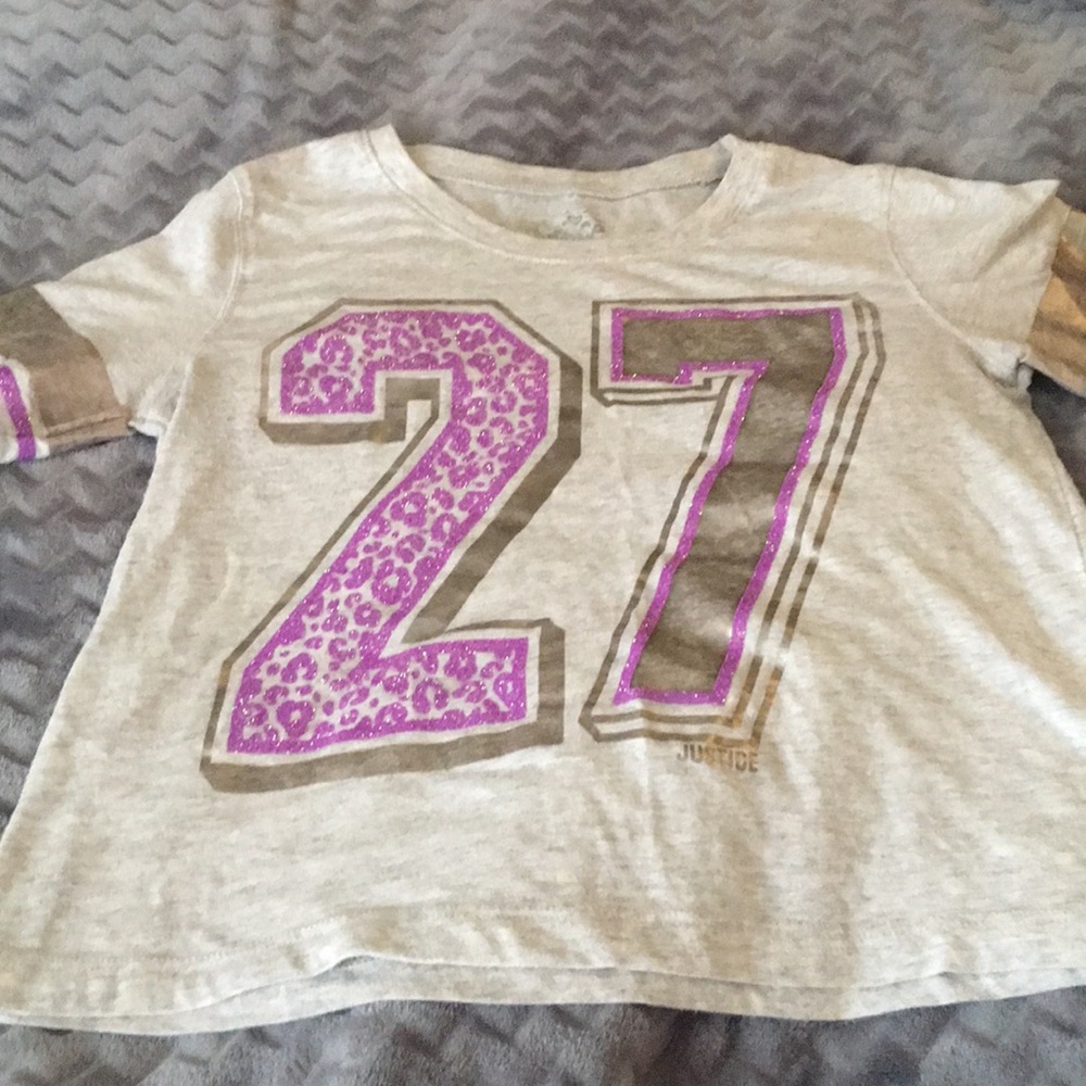 Girls size 12 Justice cropped T-shirt